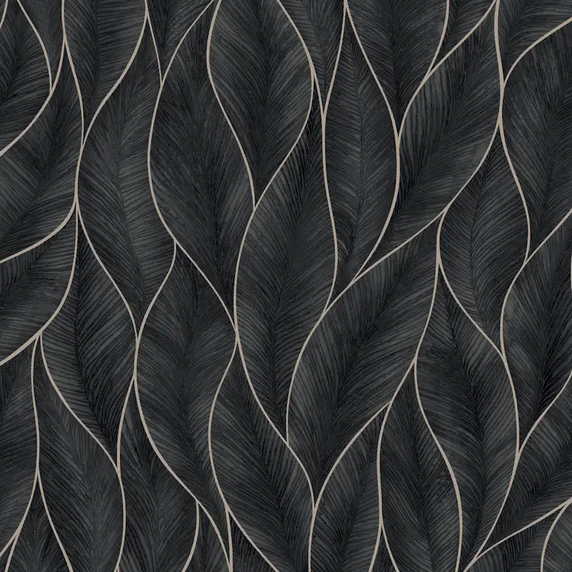 Tapet WOW Subtle Leaves Silver/Blå