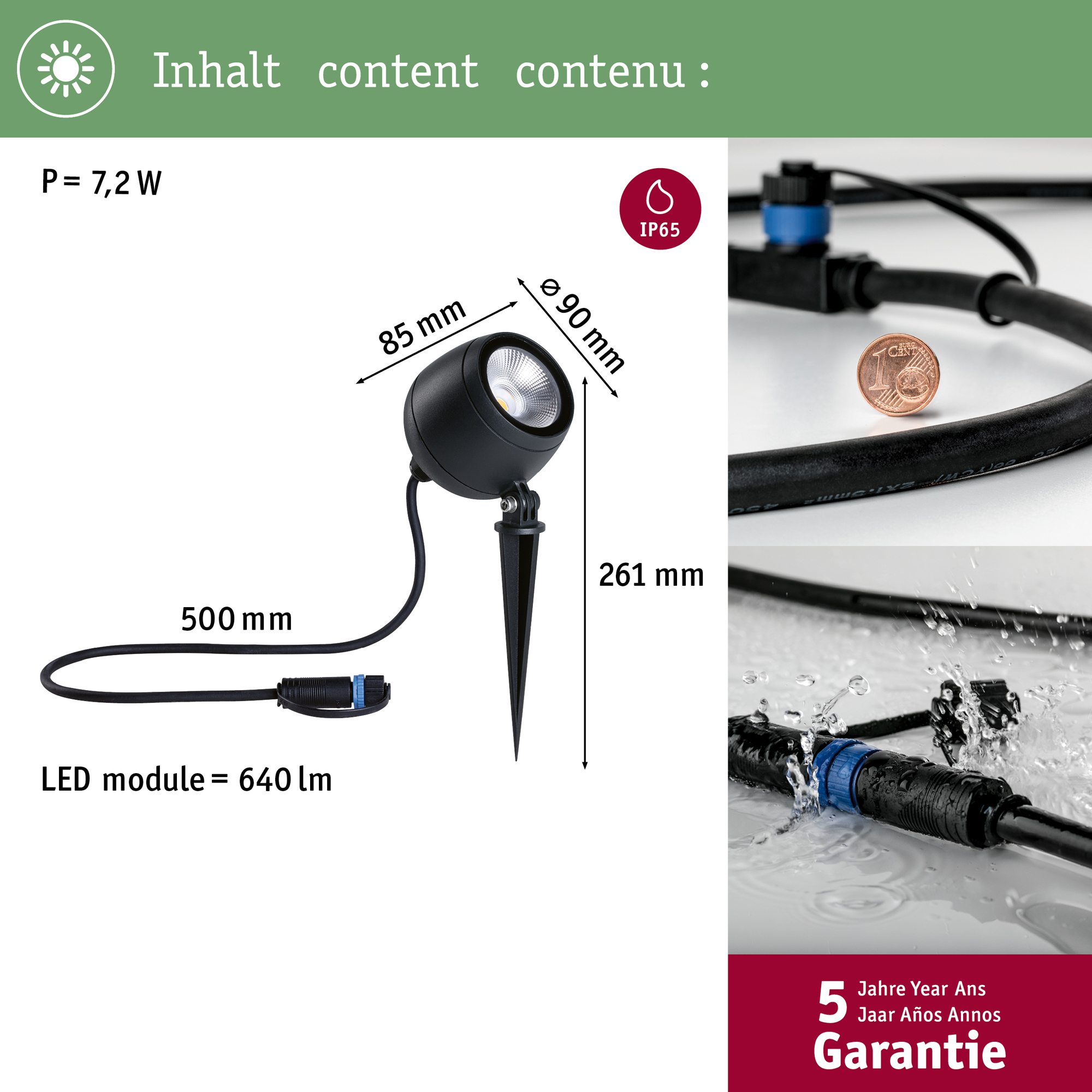 Spotlight Paulmann Kikolo Plug & Shine LED IP65 24V