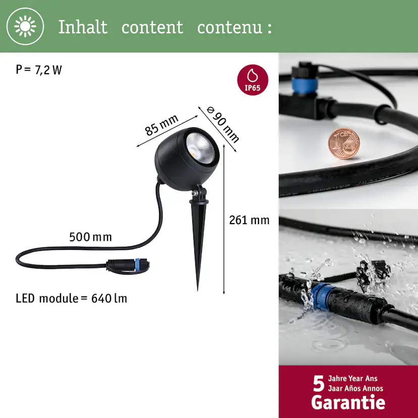 Spotlight Paulmann Kikolo Plug & Shine LED IP65 24V