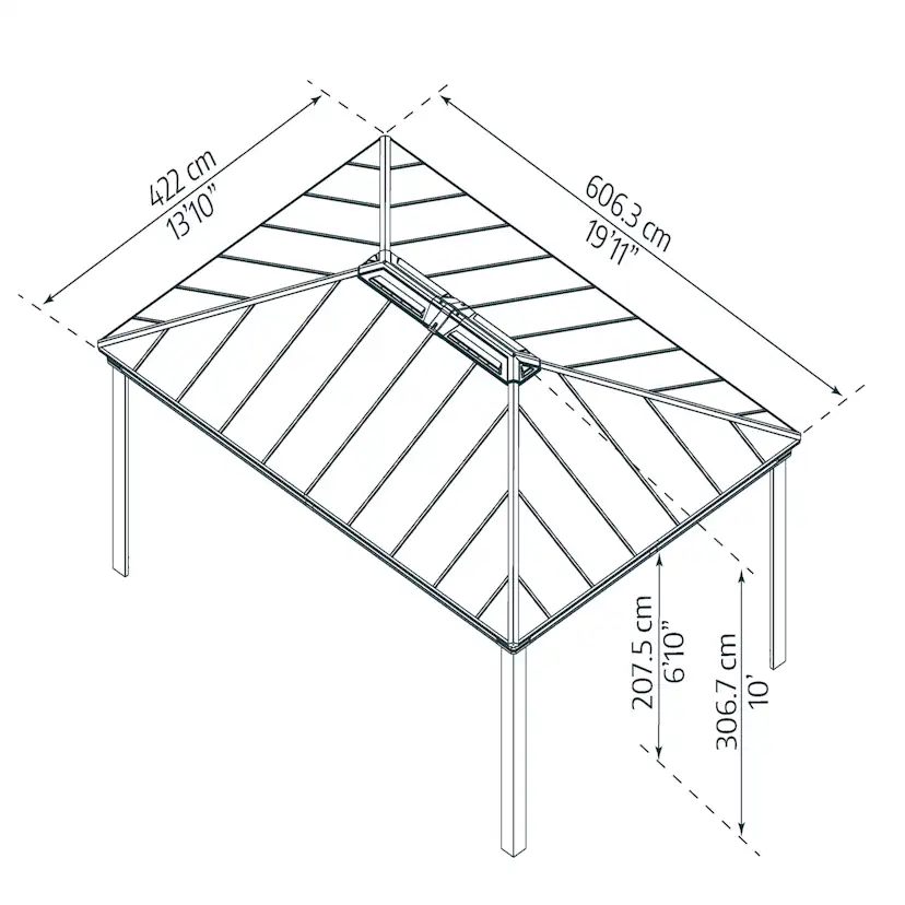 Paviljong Canopia By Palram Dallas 4,2 x 6m Antracitgrå