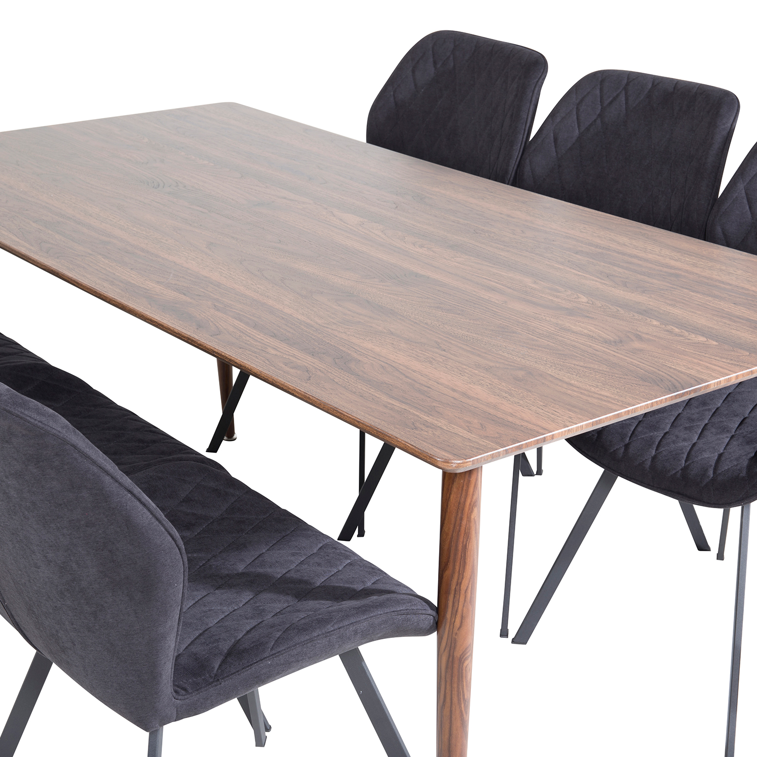 Polar Dining Table 180 cm+Gemma  Dining Chair Valnöt/Svart