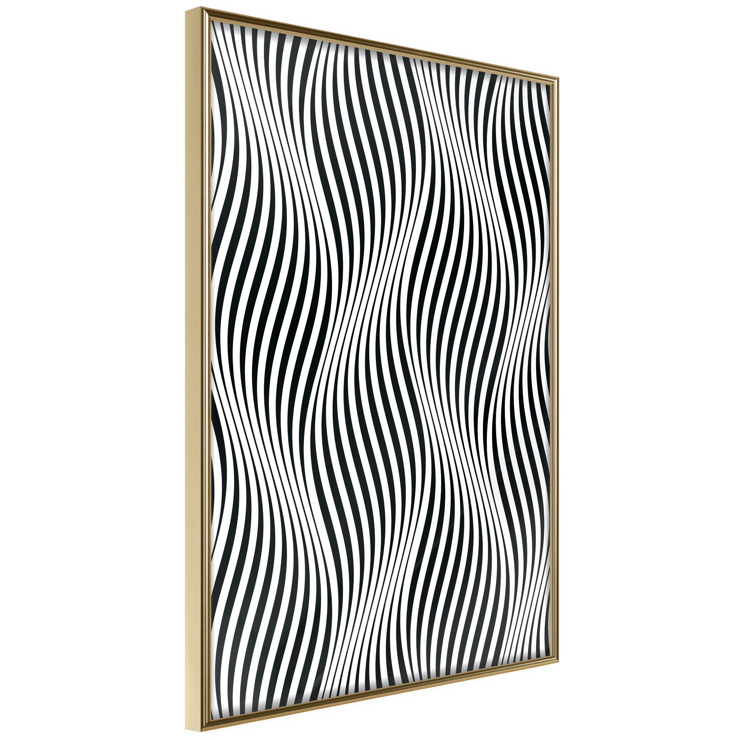 Affisch - Optical Art [Poster] 40x60 Guld ram, 40x60 cm