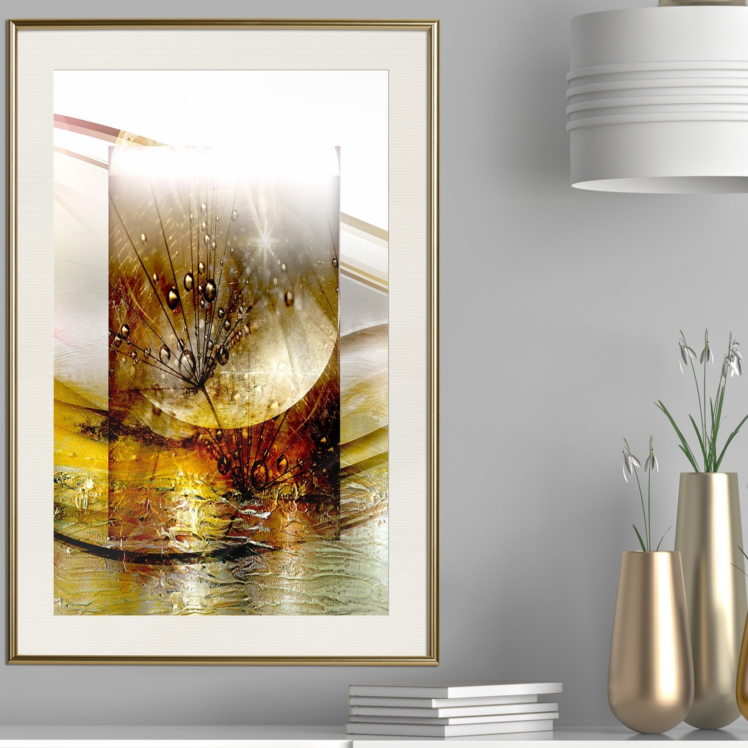 Affisch - Thought [Poster] 20x30 Guld ram med passepartout, 20x30 cm