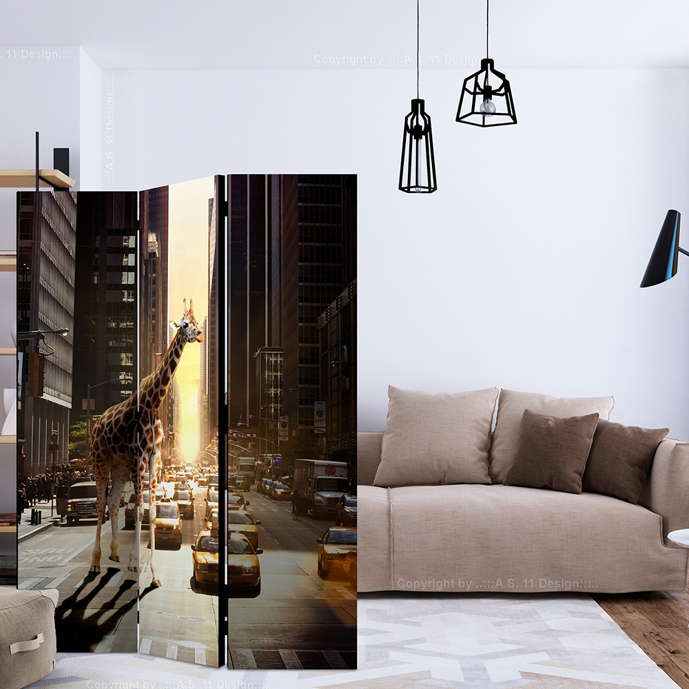 Rumsavdelare Skärmvägg Arkiio Giraffe In The Big City 135x172 cm