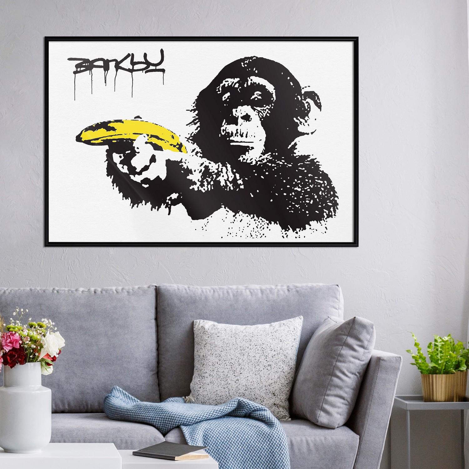 Affisch - Banana Gun [Poster] 60x40 Svart ram, 60x40 cm
