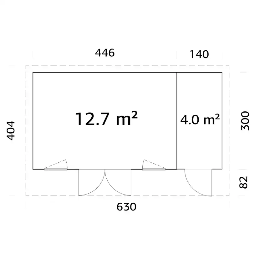 Stuga Palmako Aurelia 17,6 m² (inv. 16,7 m²)