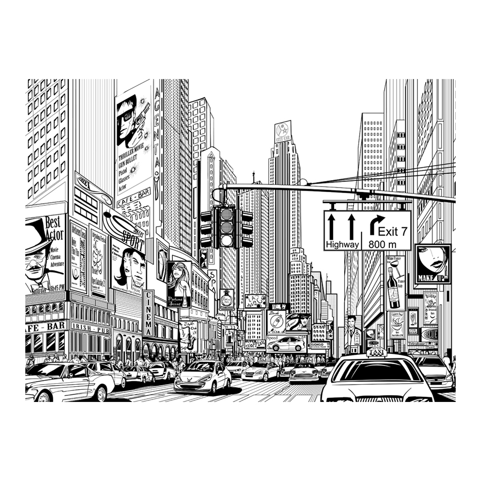 Street i New York city 350x270 Storlek: 350x270 cm