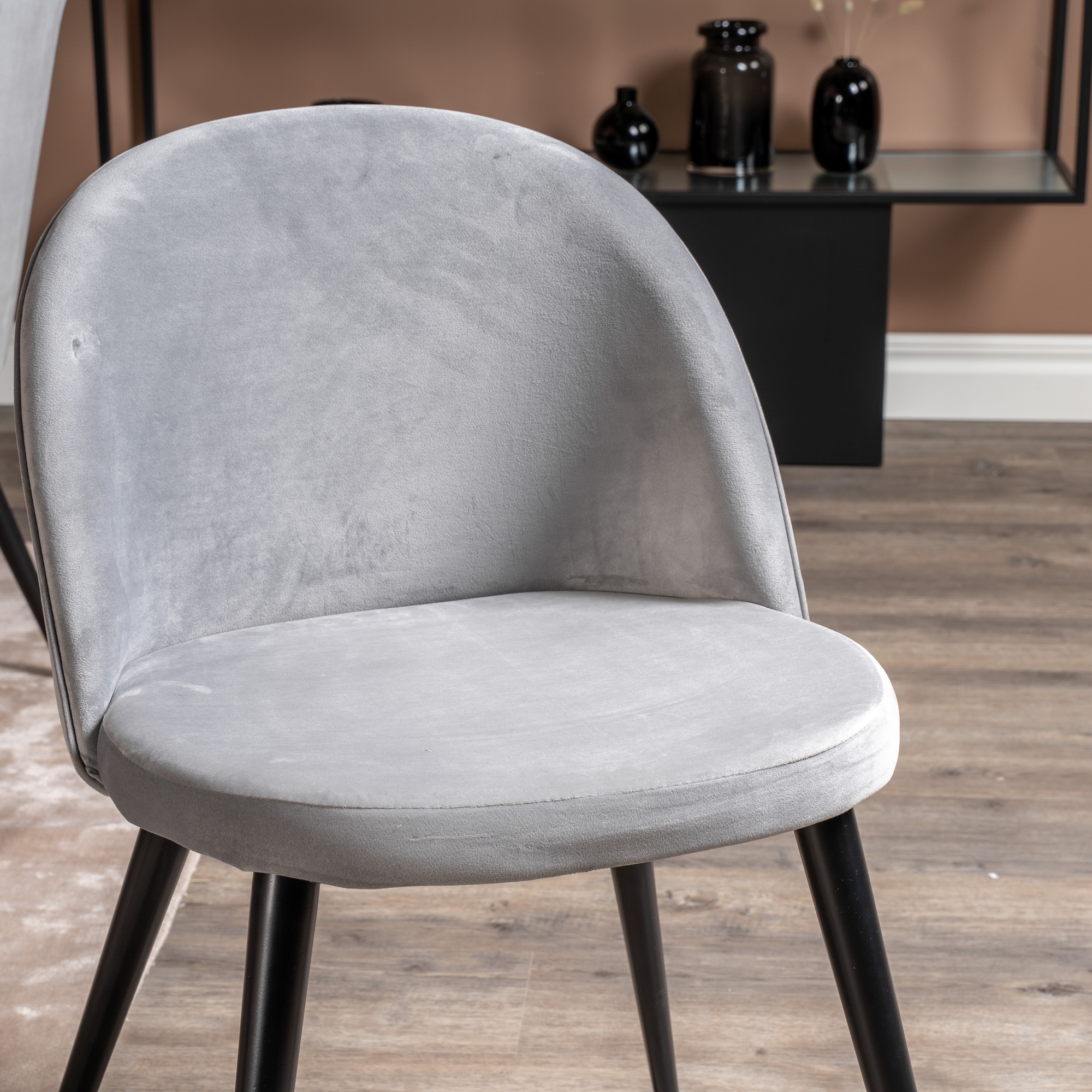 Estelle Matbord - Svart / Vit Marmor - 200*90*H76+Velvet Mat Vit/Ljusgrå