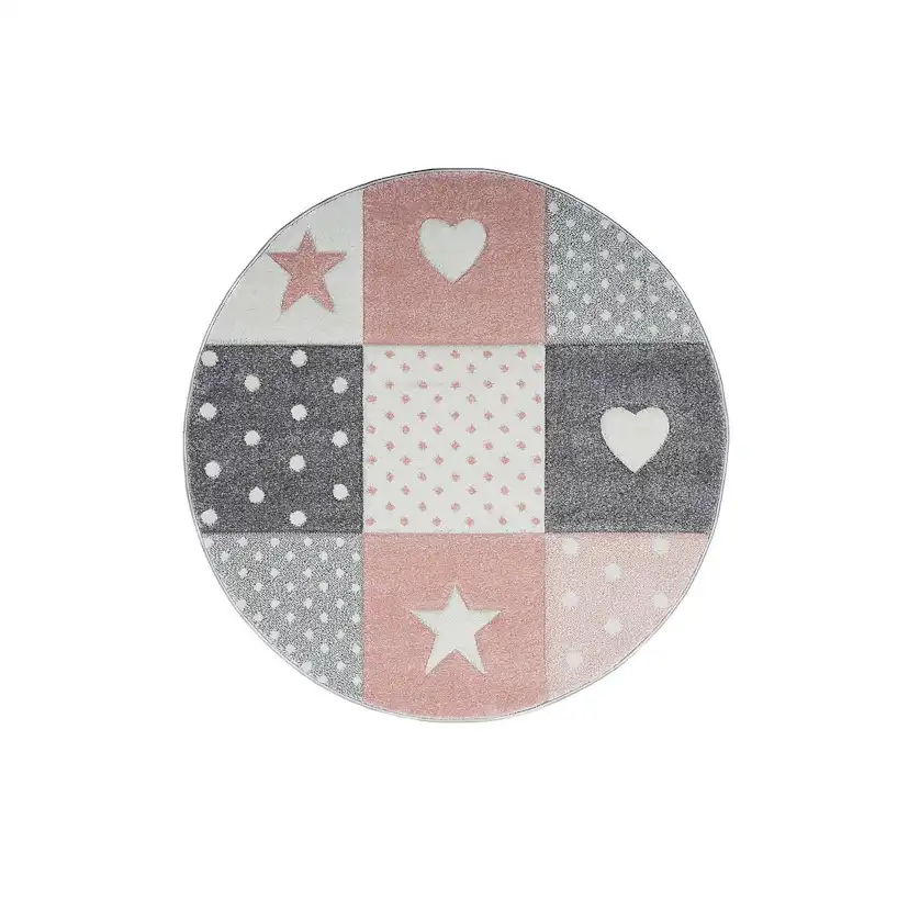 Barnmatta KM Carpets Atlas Star Rosa Rund 120
