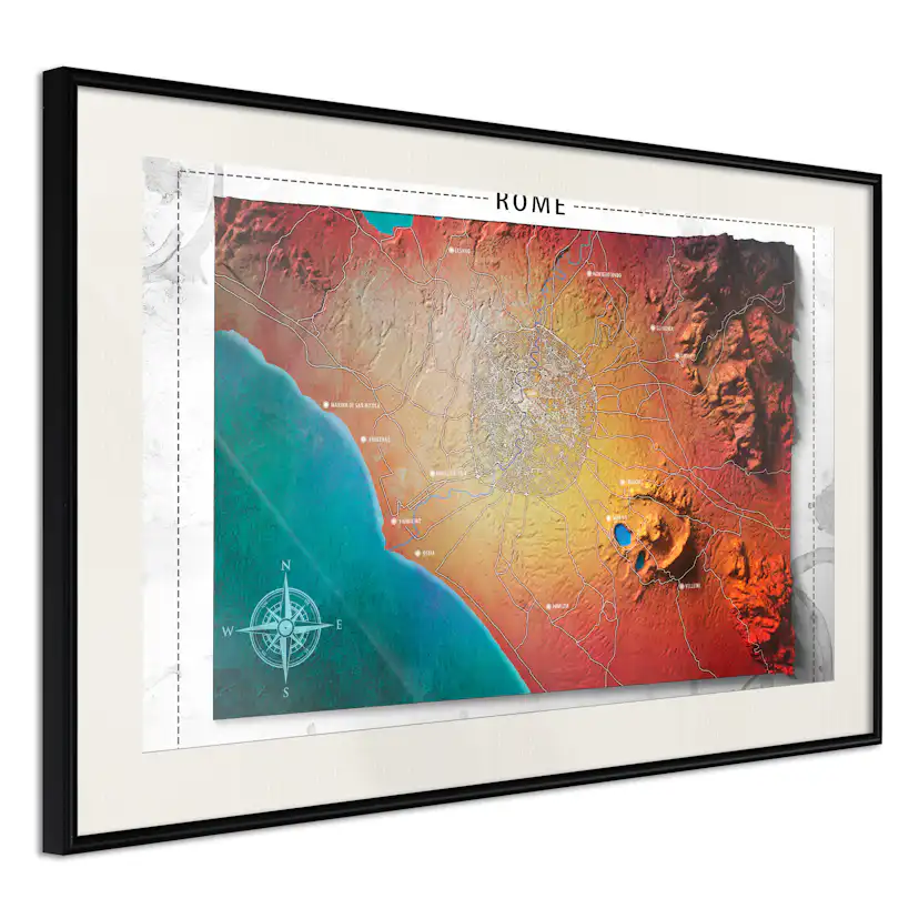 Poster Artgeist Affisch Isometric Map Rome