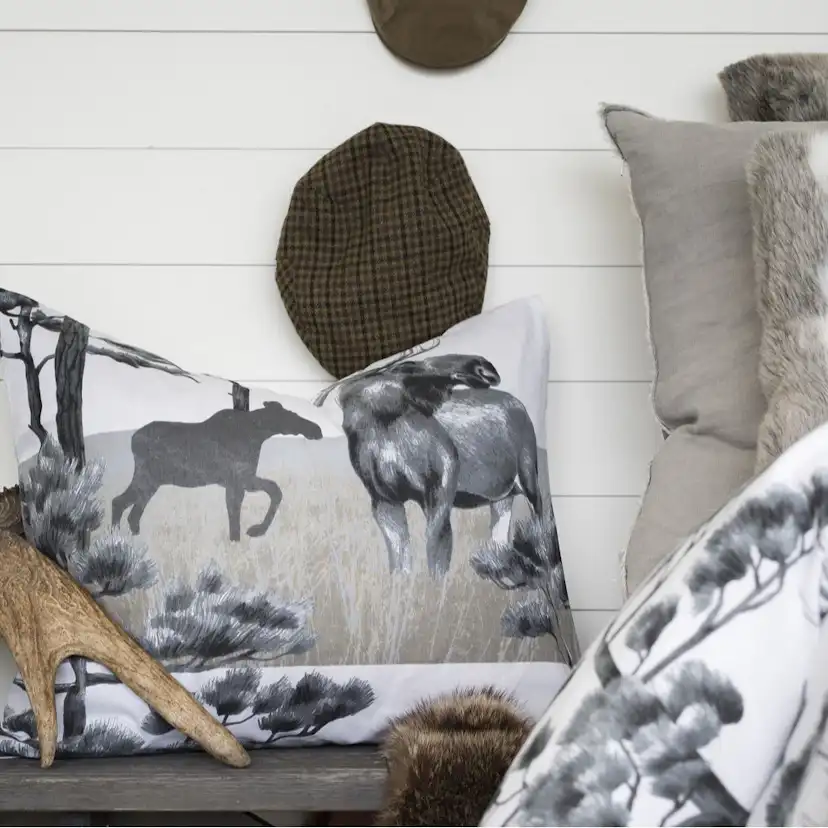 Påslakanset Borganäs of Sweden Älg Grå Enkelsäng