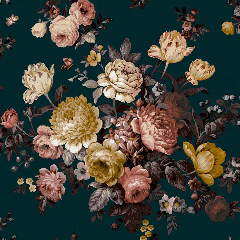 Tapet WOW Bouquet Blå