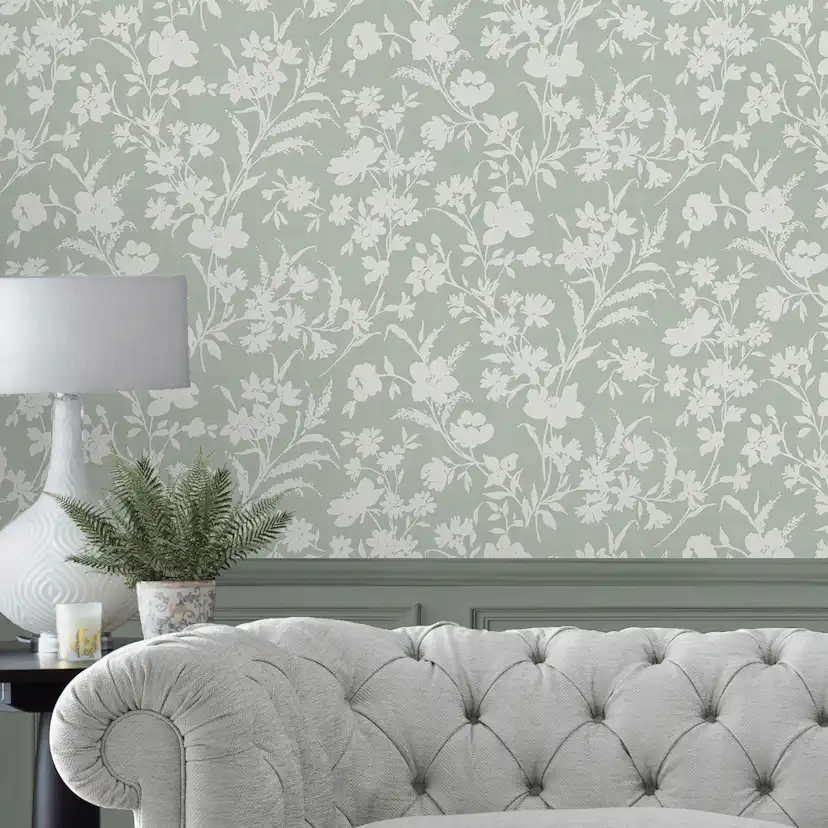 Tapet Laura Ashley Rye Sage Grön 119855