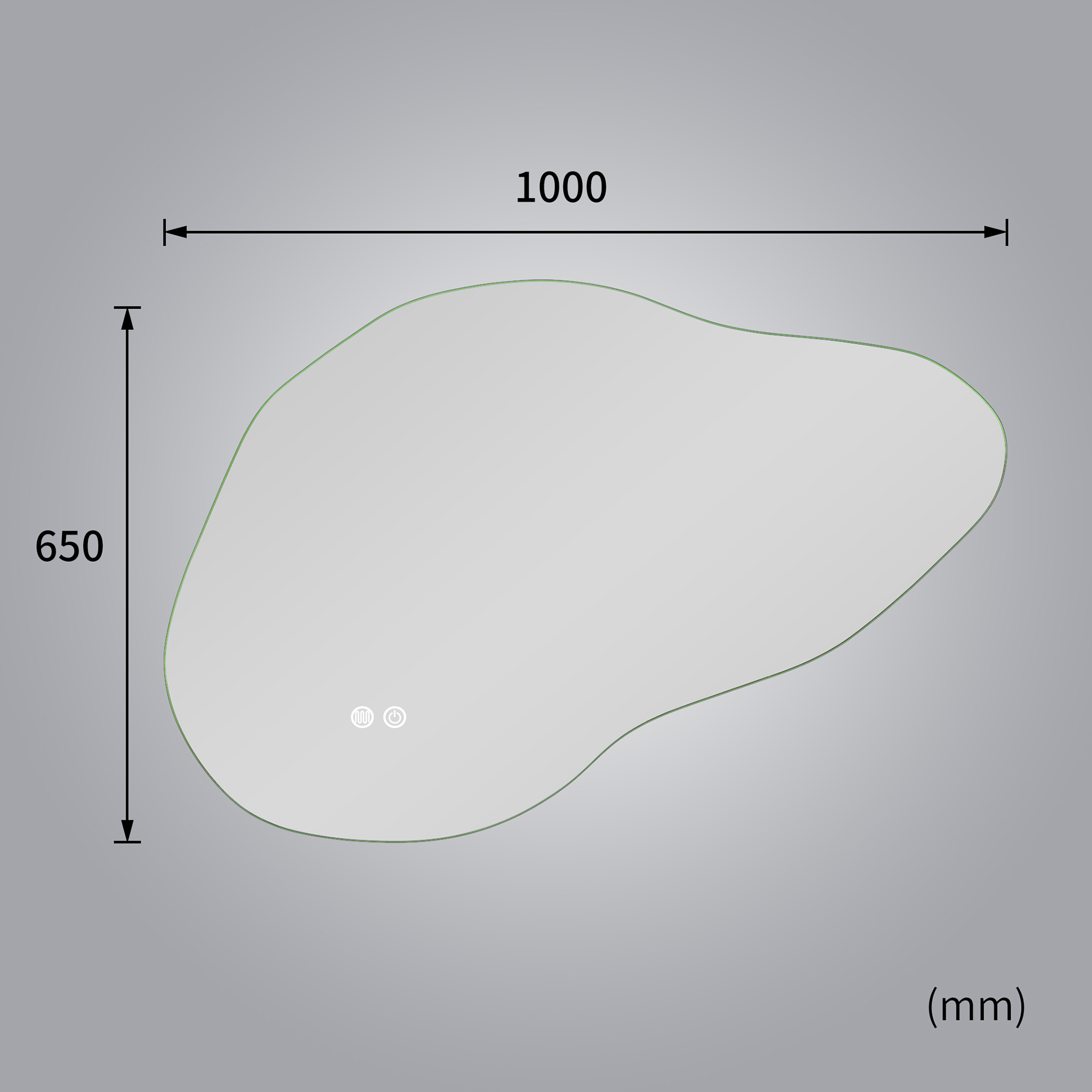 Badrumsspegel Lyfco med LED-Belysning 100x65 cm