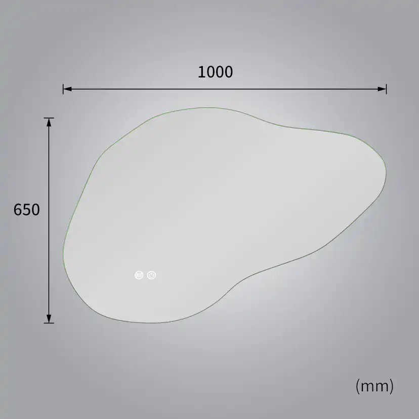 Badrumsspegel Lyfco med LED-Belysning 100x65 cm