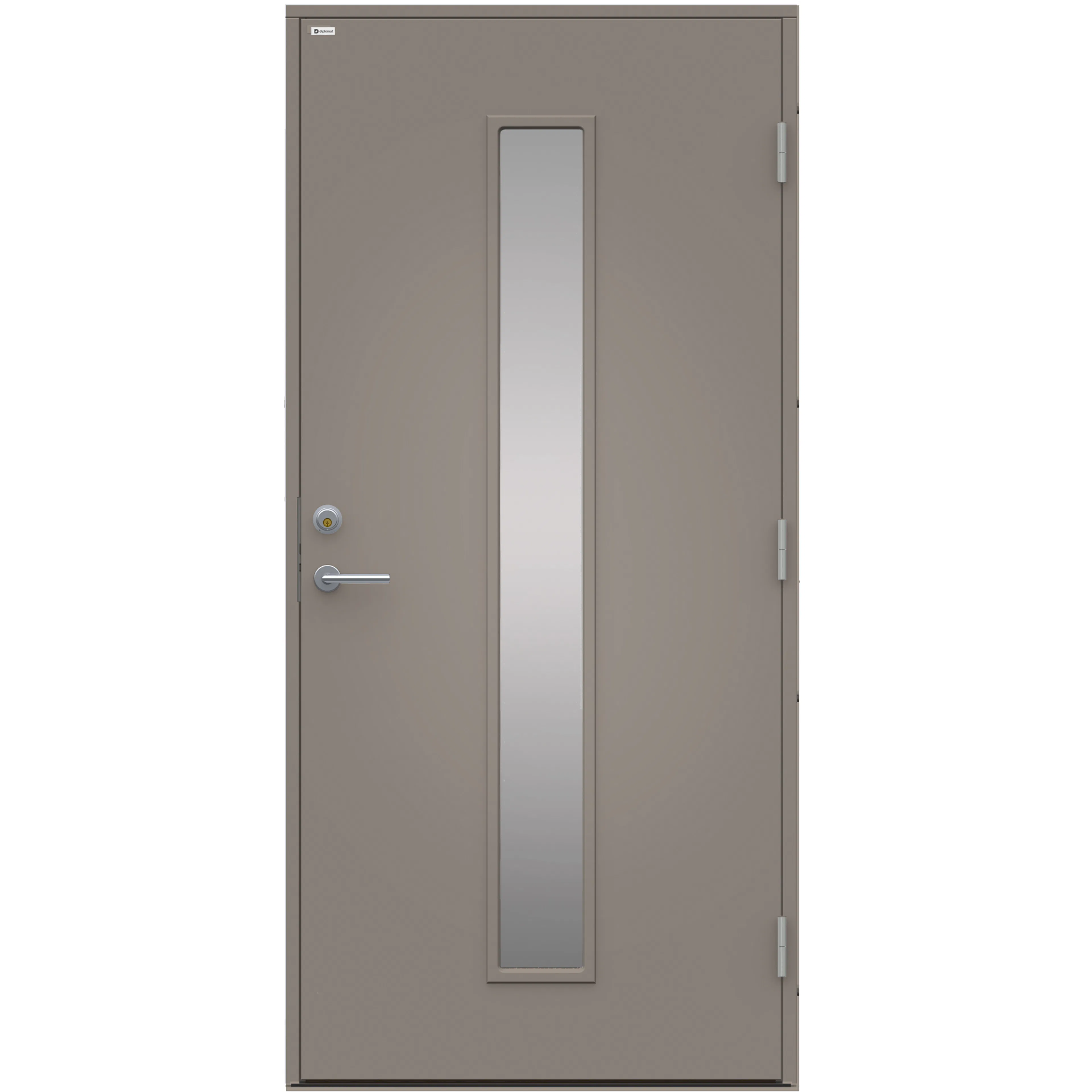 Ytterdörr Elina Glas 10x21, S-3502-Y BxH: 100x210 cm, Ljusgrå, Högerhängd