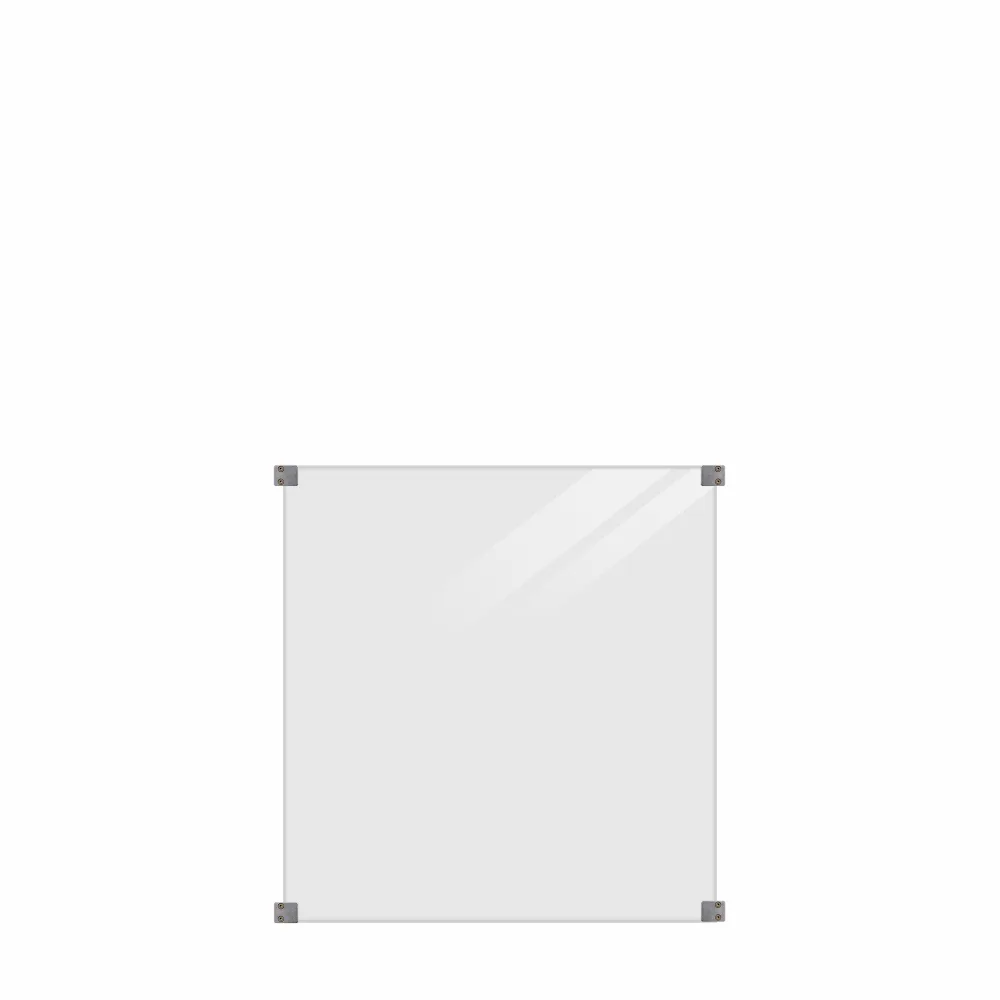 Glasstaket PLUS Rökigt Gråsvart med Galvade Beslag 90x91 cm Härdat glas