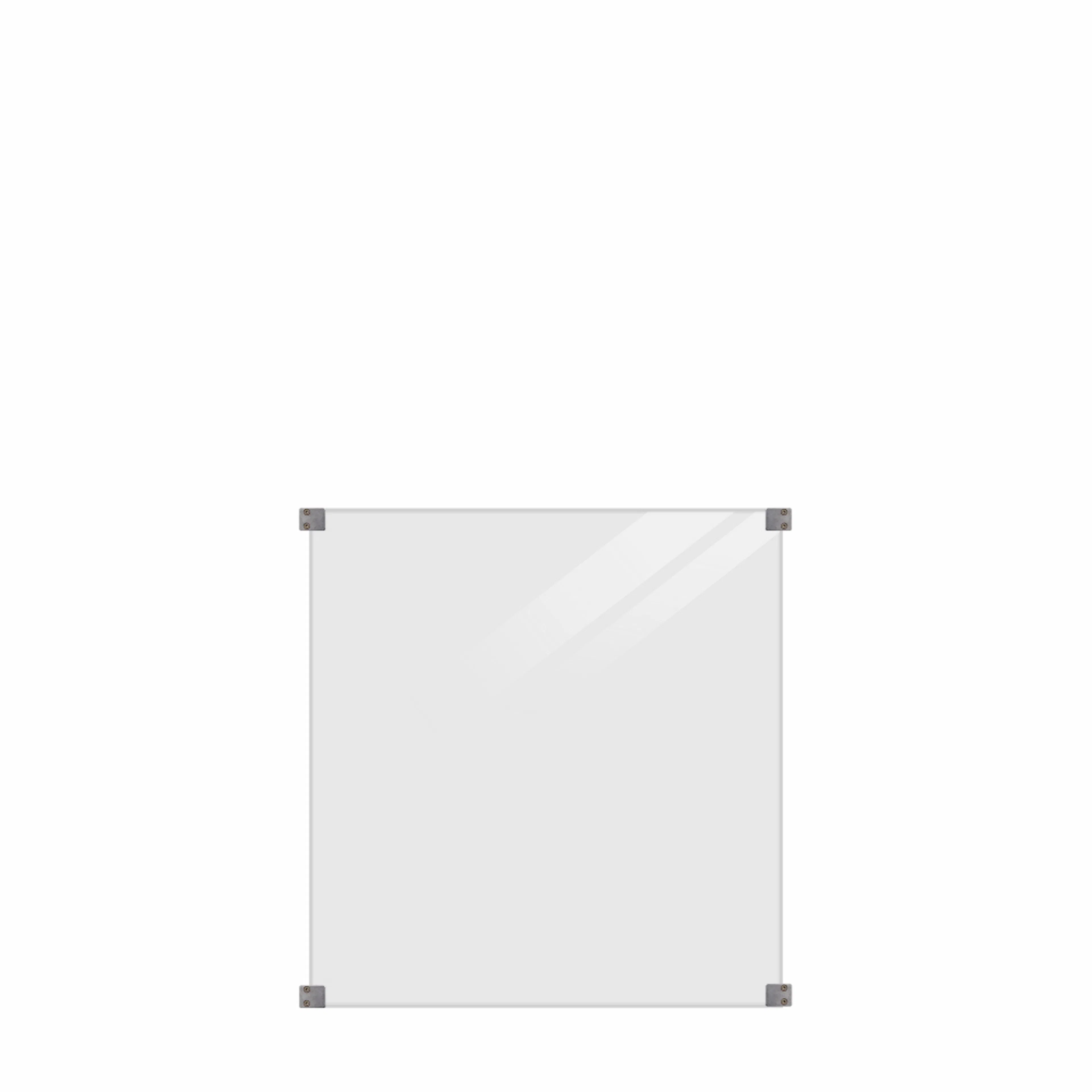 Glasstaket PLUS Rökigt Gråsvart med Galvade Beslag 90x91 cm Härdat glas