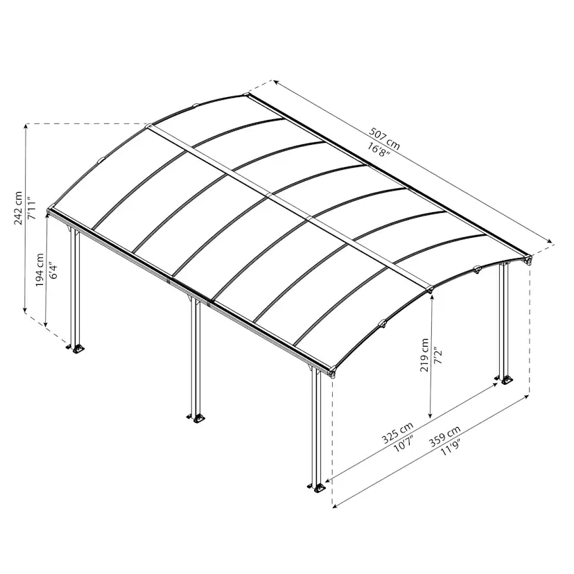 Paviljong Canopia by Palram Tucson Hardtop 3,6 x 5 m