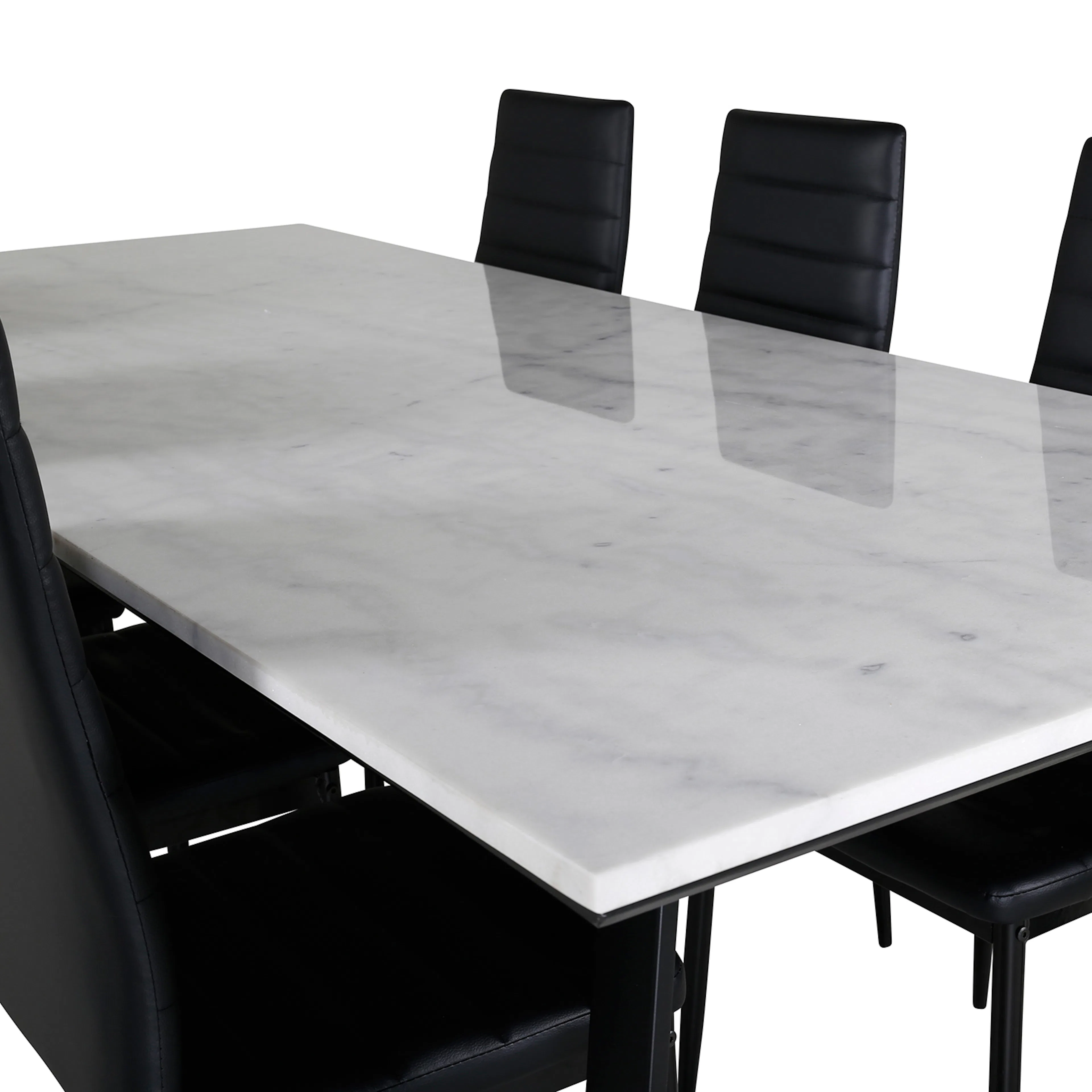 Matgrupp Venture Home Estelle med 6 Sly Stolar Konstläder