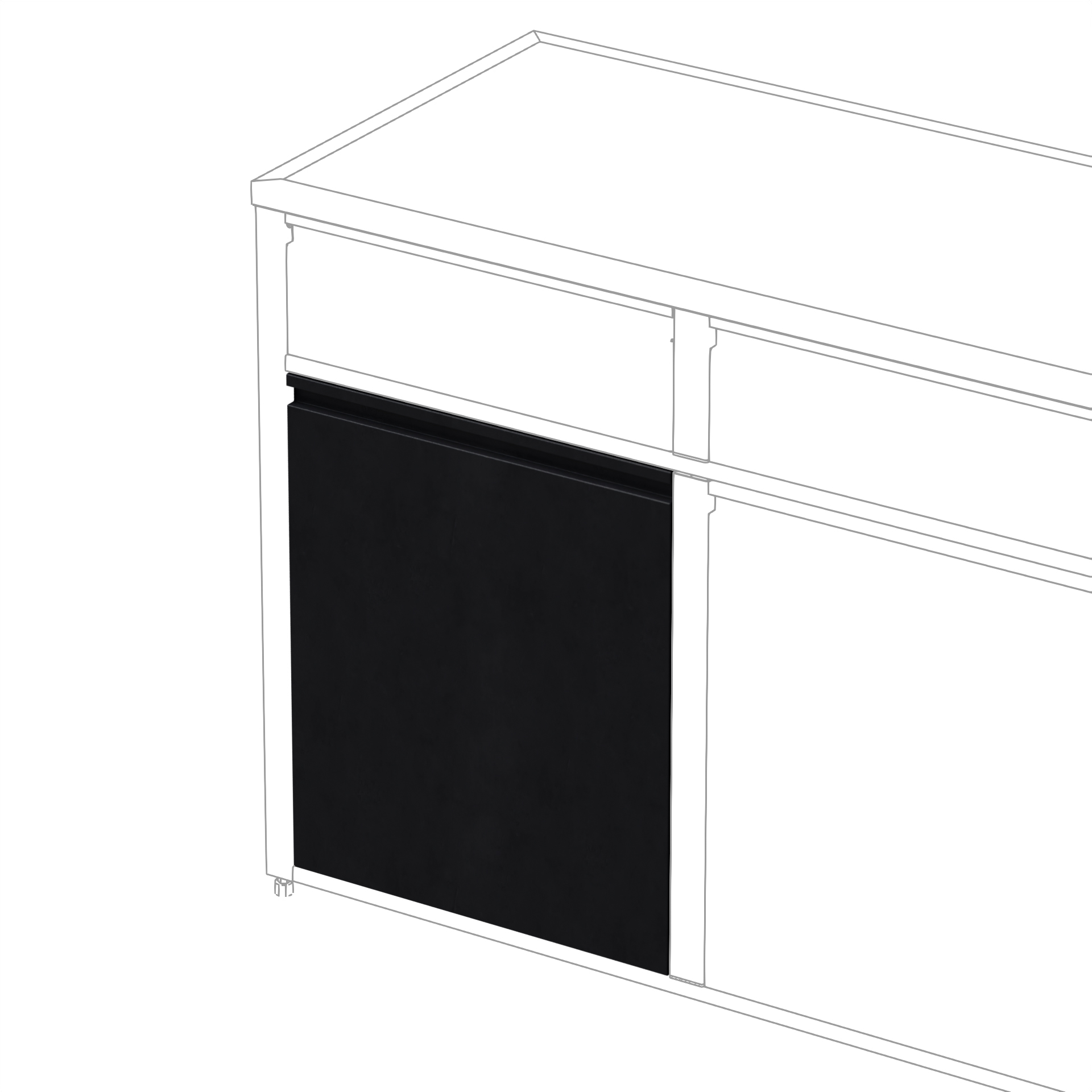 Dörr Skotte Kitchen 538  Svart 650 mm Till Utekök