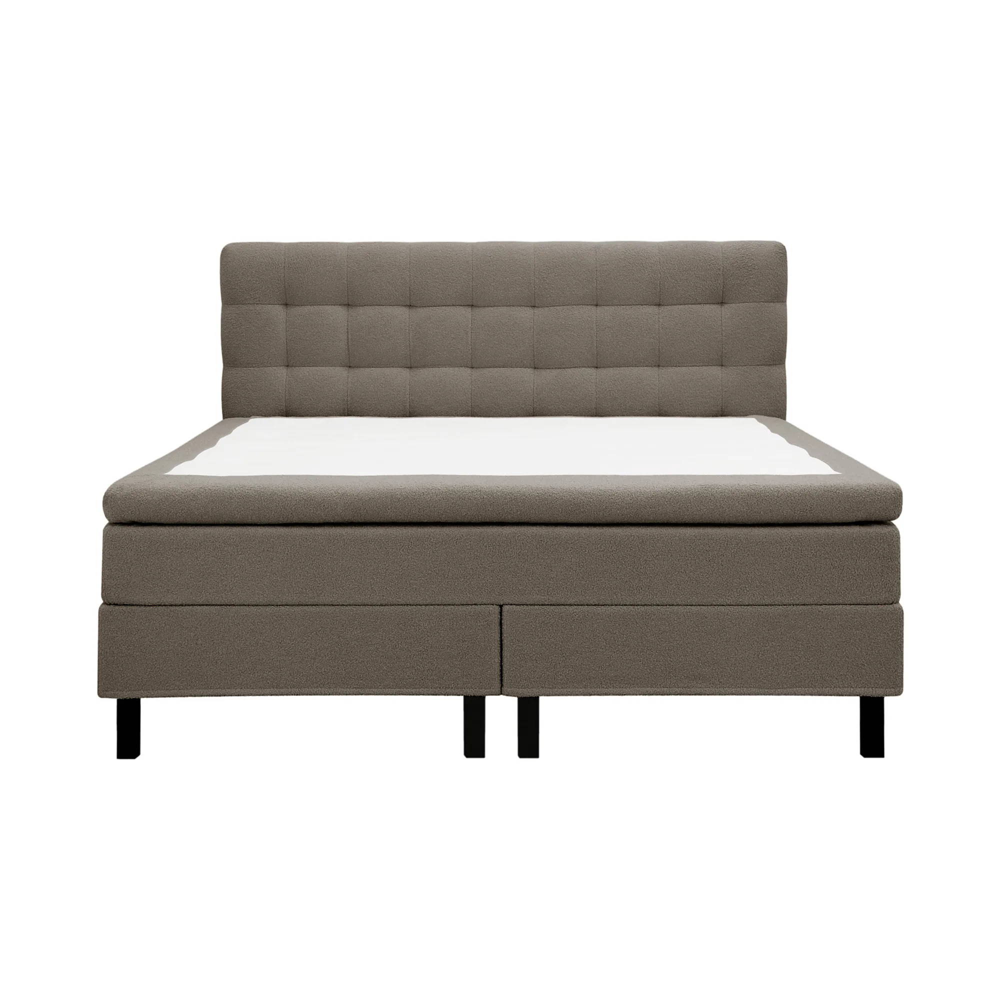 Kontinentalsäng Bedly Hilton Komplett Sängpaket 160x200 cm med Rutad Sänggavel i teddy
