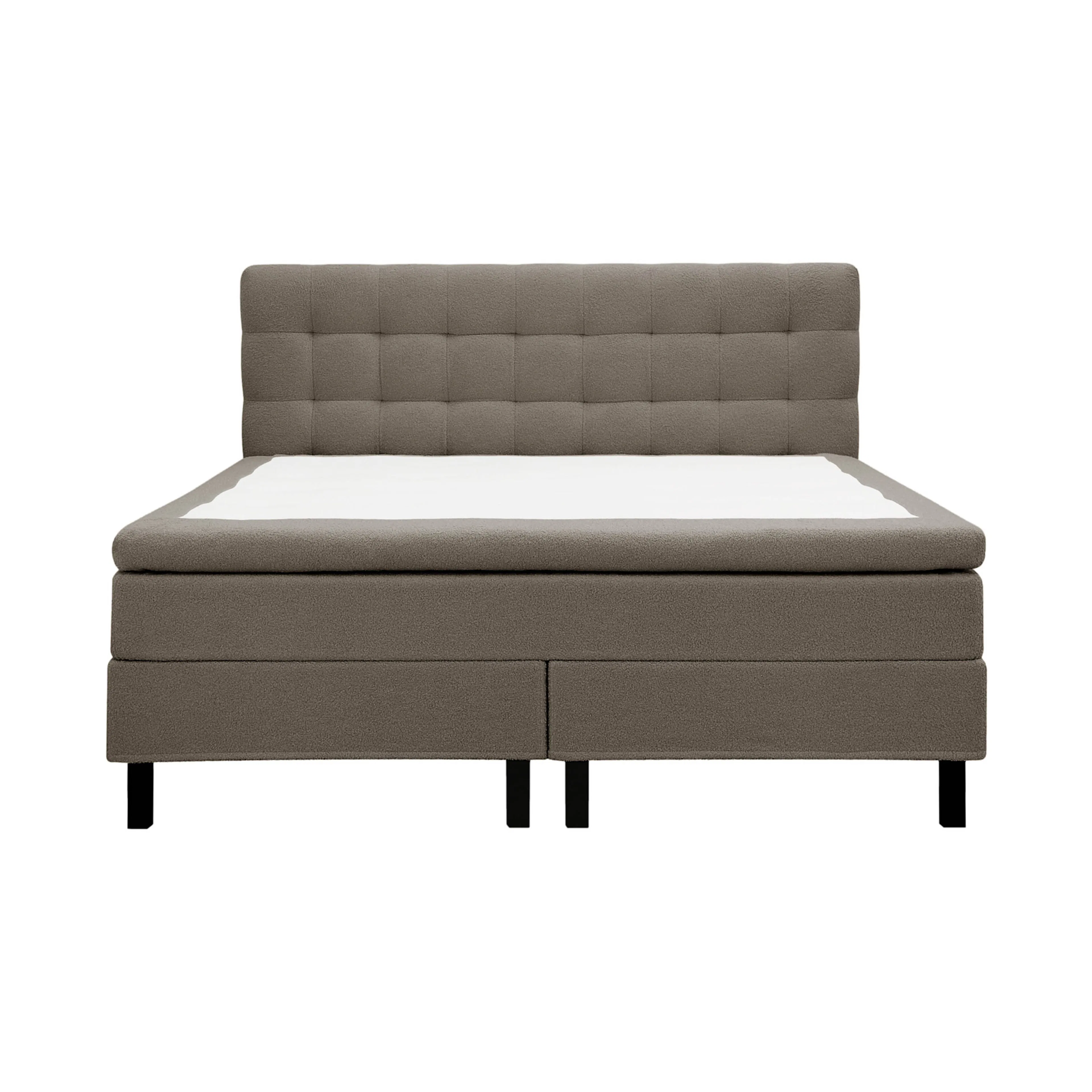 Kontinentalsäng Bedly Hilton Komplett Sängpaket 160x200 cm med Rutad Sänggavel i teddy