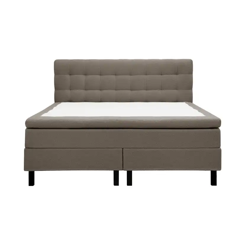 Kontinentalsäng Bedly Hilton Komplett Sängpaket 160x200 cm med Rutad Sänggavel i teddy