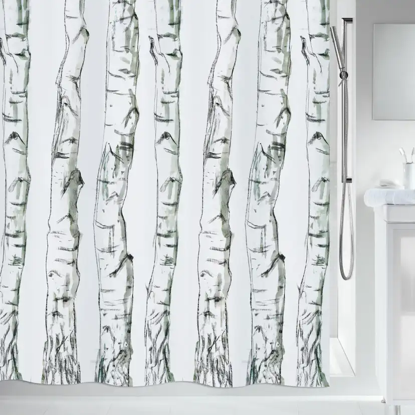 Duschdraperi Spirella Wood Black