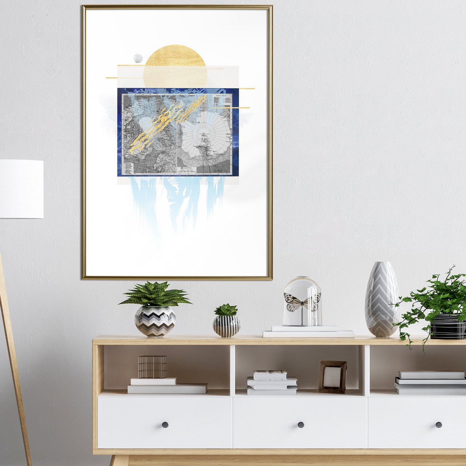 Affisch - Antarctica [Poster] 30x45 Guld ram, 30x45 cm