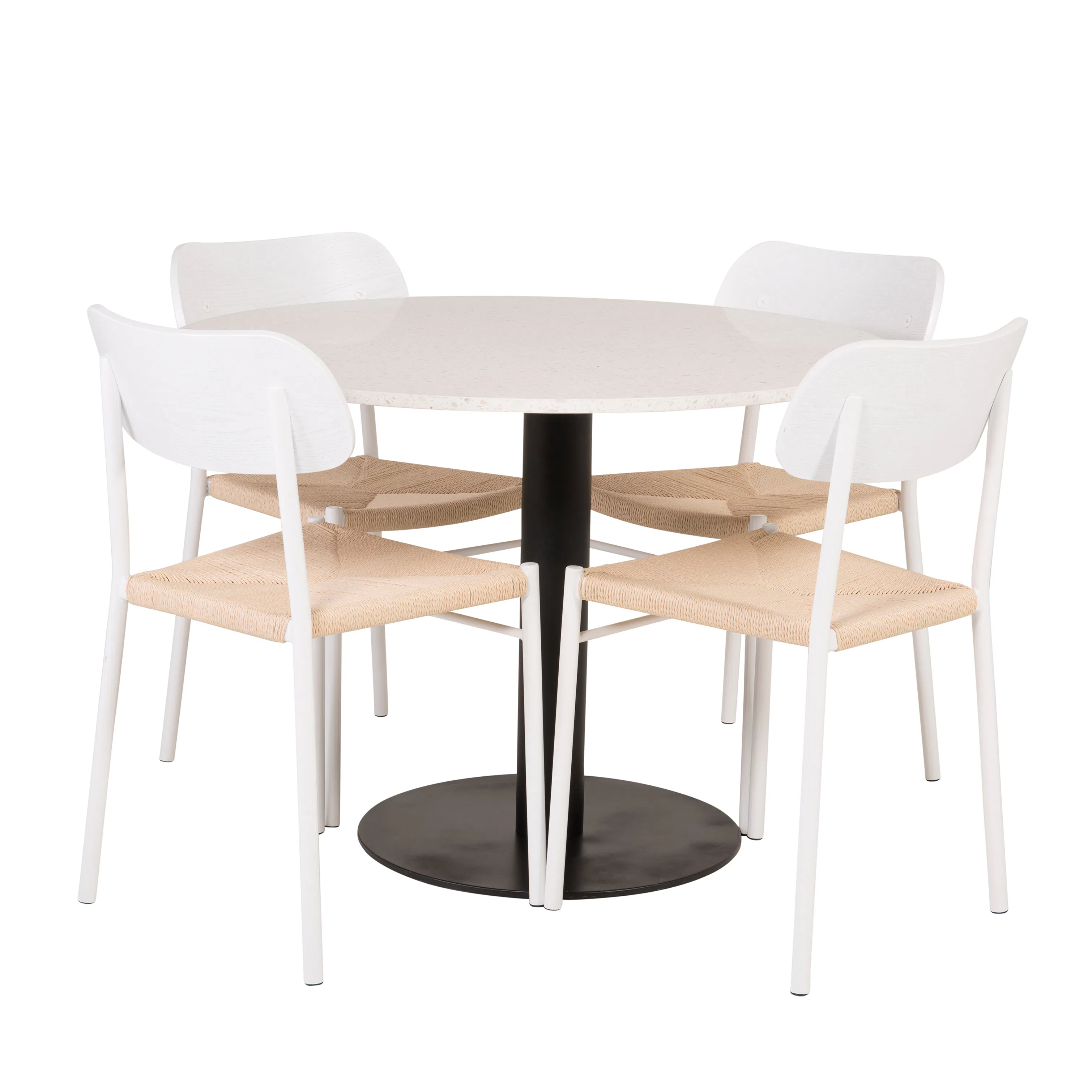Matgrupp Venture Home Roxanna Vit Bord med 4 Peggy Stolar