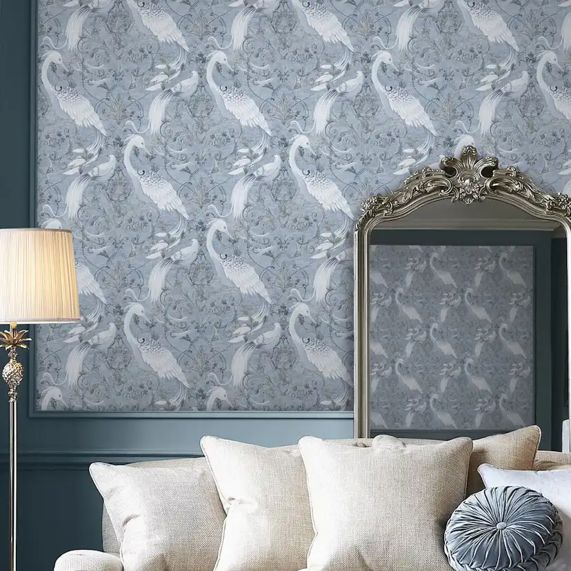 Tapet Laura Ashley Tregaron Midnight Blå 120132