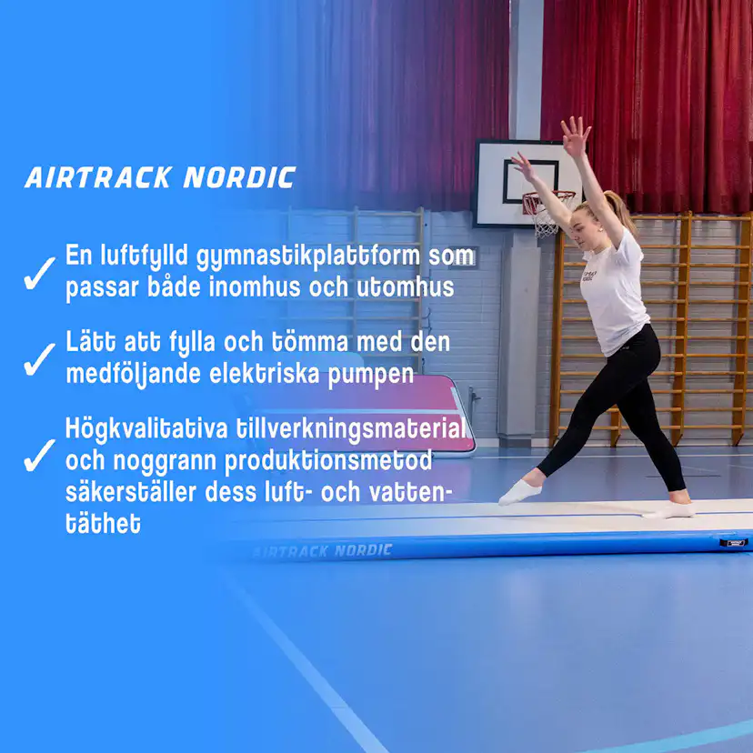 Airtrack Nordic Standard luftvoltbana Blå 800 cm Blå, L: 800 cm