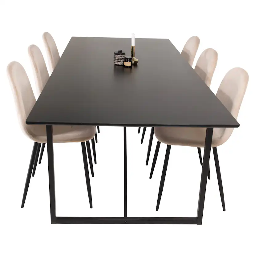 Matgrupp Venture Home Palaba med 6 Pobbie Stolar Sammet