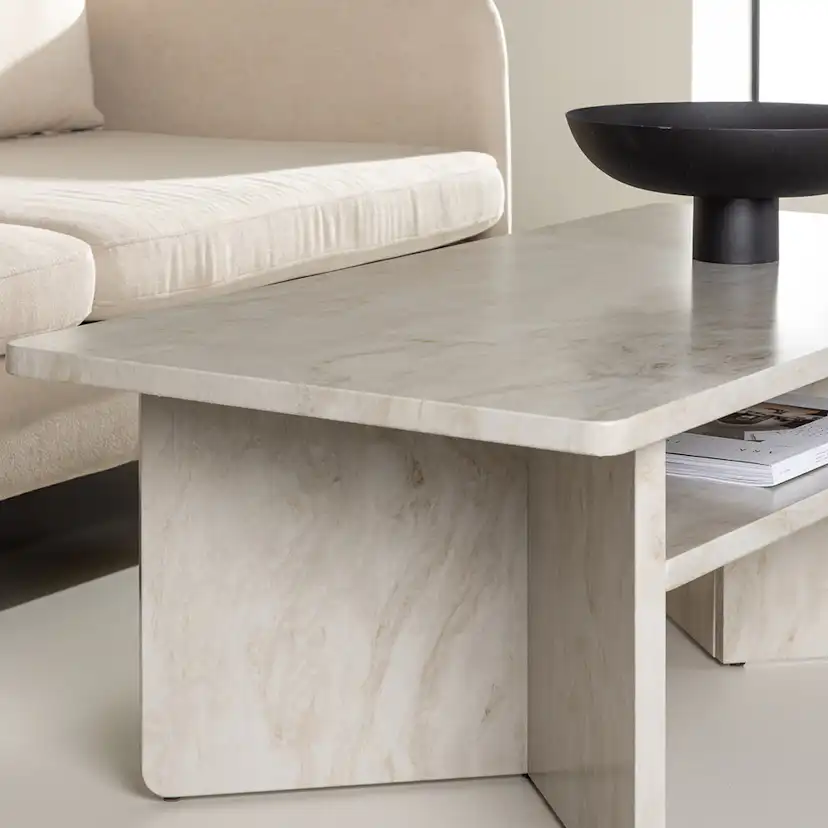 Soffbord Venture Home Ålesund Beige Rektangulärt Vardagsrumsbord