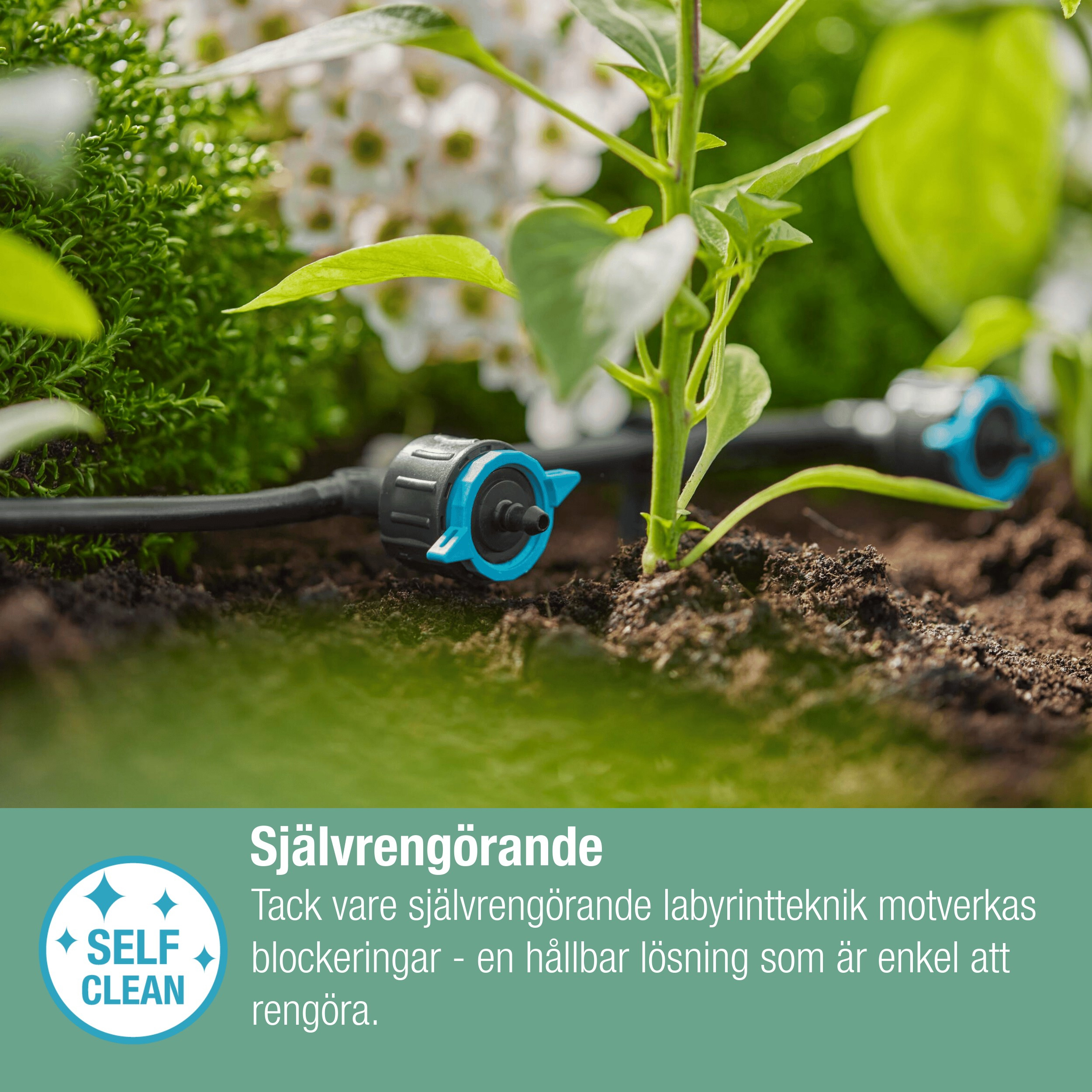 Droppspridare Gardena Micro-Drip Inline Ställbar Tryckreglerande
