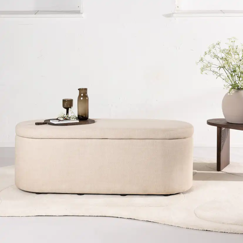 Sittpuff Venture Home Potenza Vit med Förvaringslåda