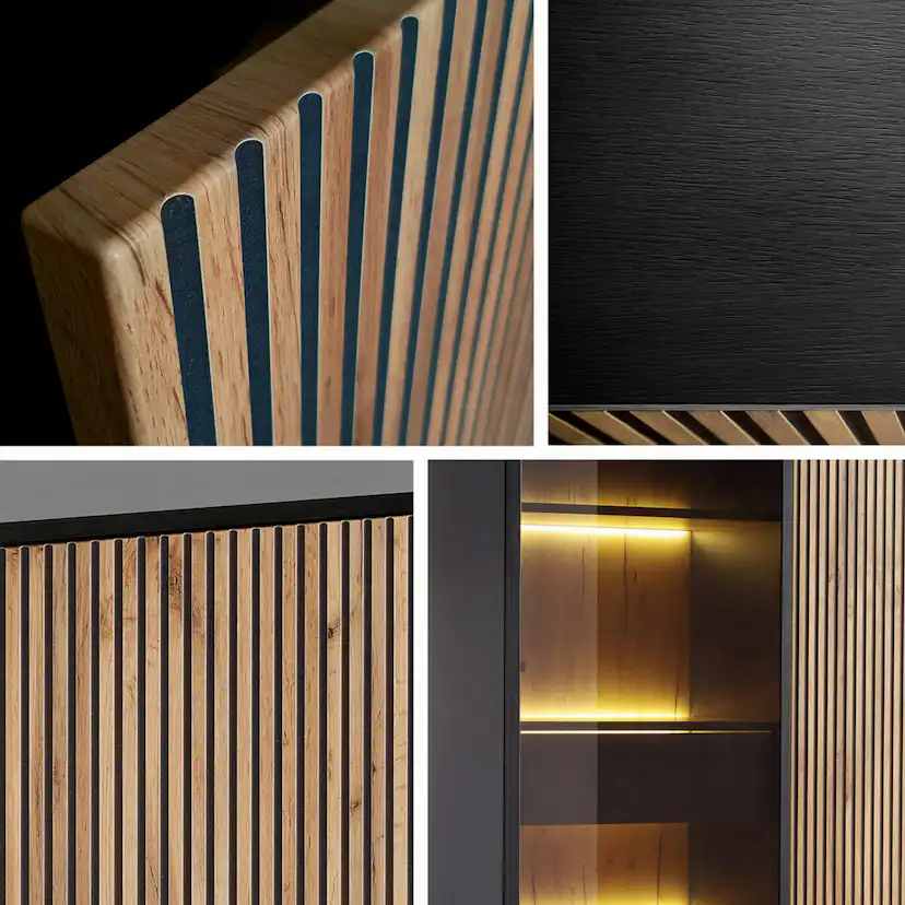 Vitrinskåp Scandinavian Choice Klinkerville Glasdörr med Belysning