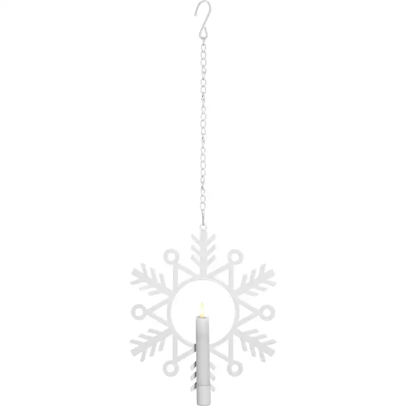 Inomhusdekoration Star Trading Hanging Snowflake med Flamme