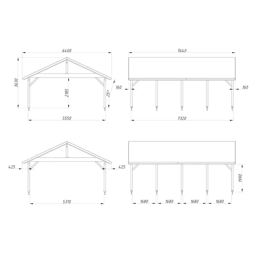 Carport Palmako Robert 40,6 m2