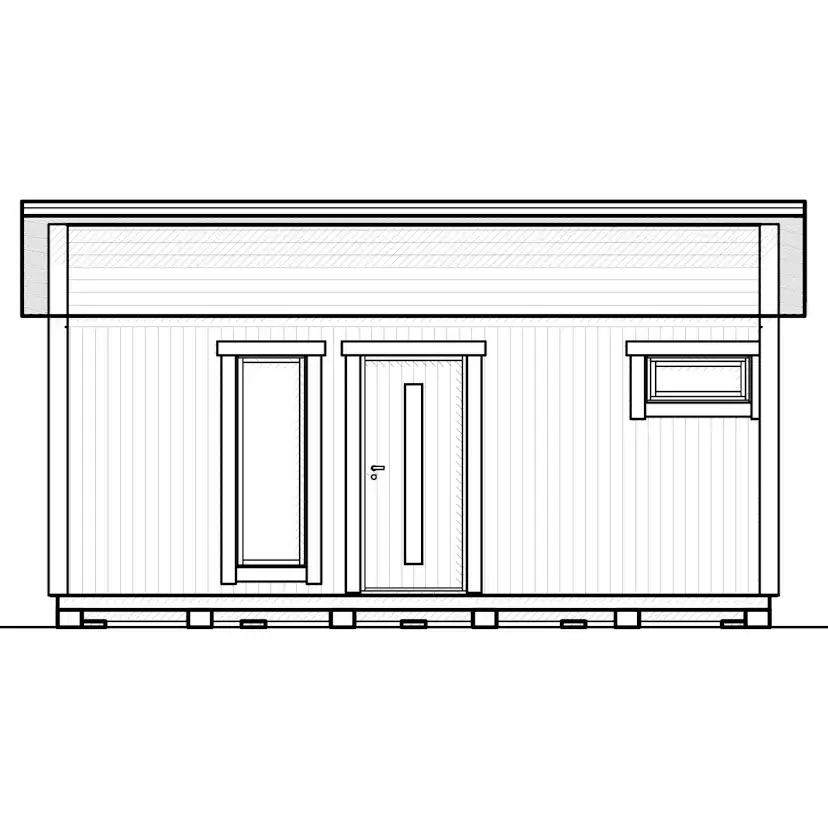 Attefallshus Vibostugan Njuta Funkis 25-2 24,3 m² Trähus