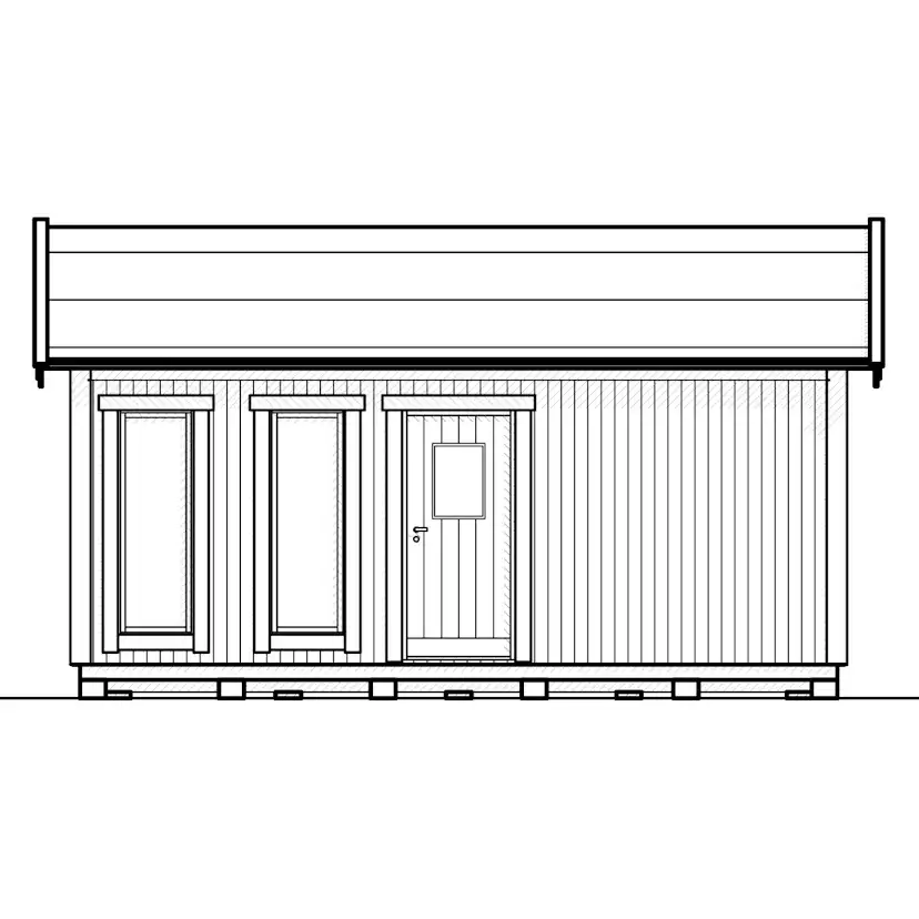 Attefallshus Vibostugan Njuta 25-4 24,3 m² Trähus med Sadeltak