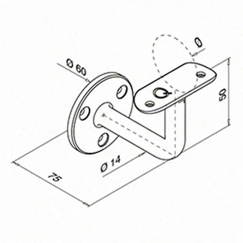 Väggfäste Herrljunga Ledstångsfabrik 0100 för Utomhusbruk