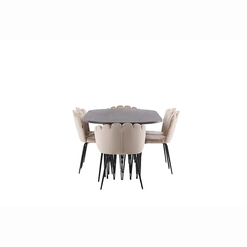 Matgrupp furniture/fashion Stone med 4 Limhamn Light Stolar och 2 Limhamn Stolar