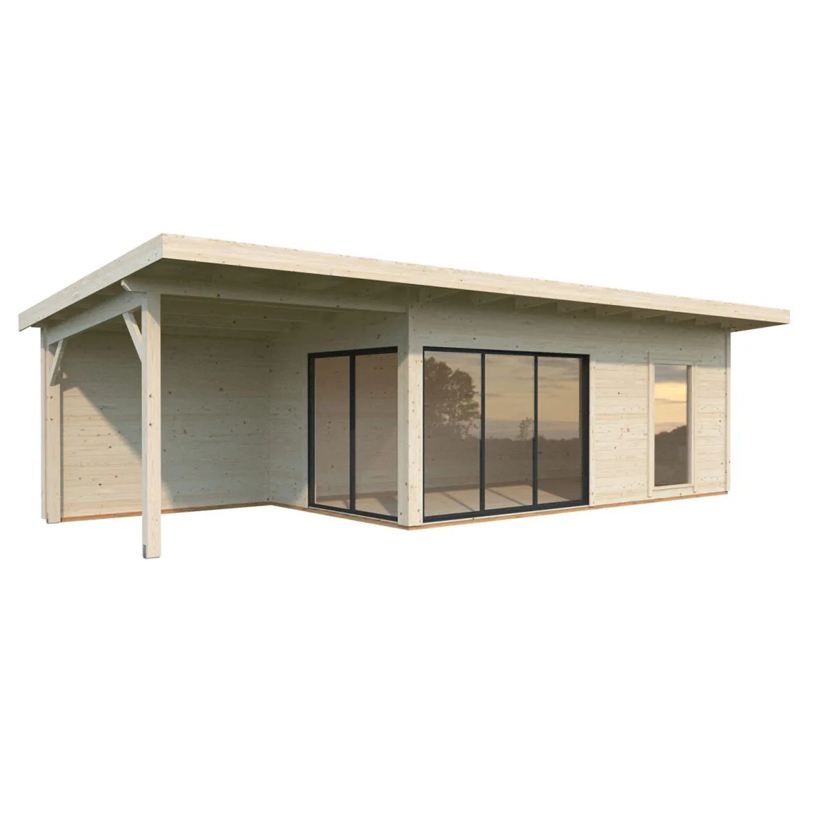 Andrea 17,1+7,9 m2 Slide NO Obehandlad med Slide 1-lagers glas