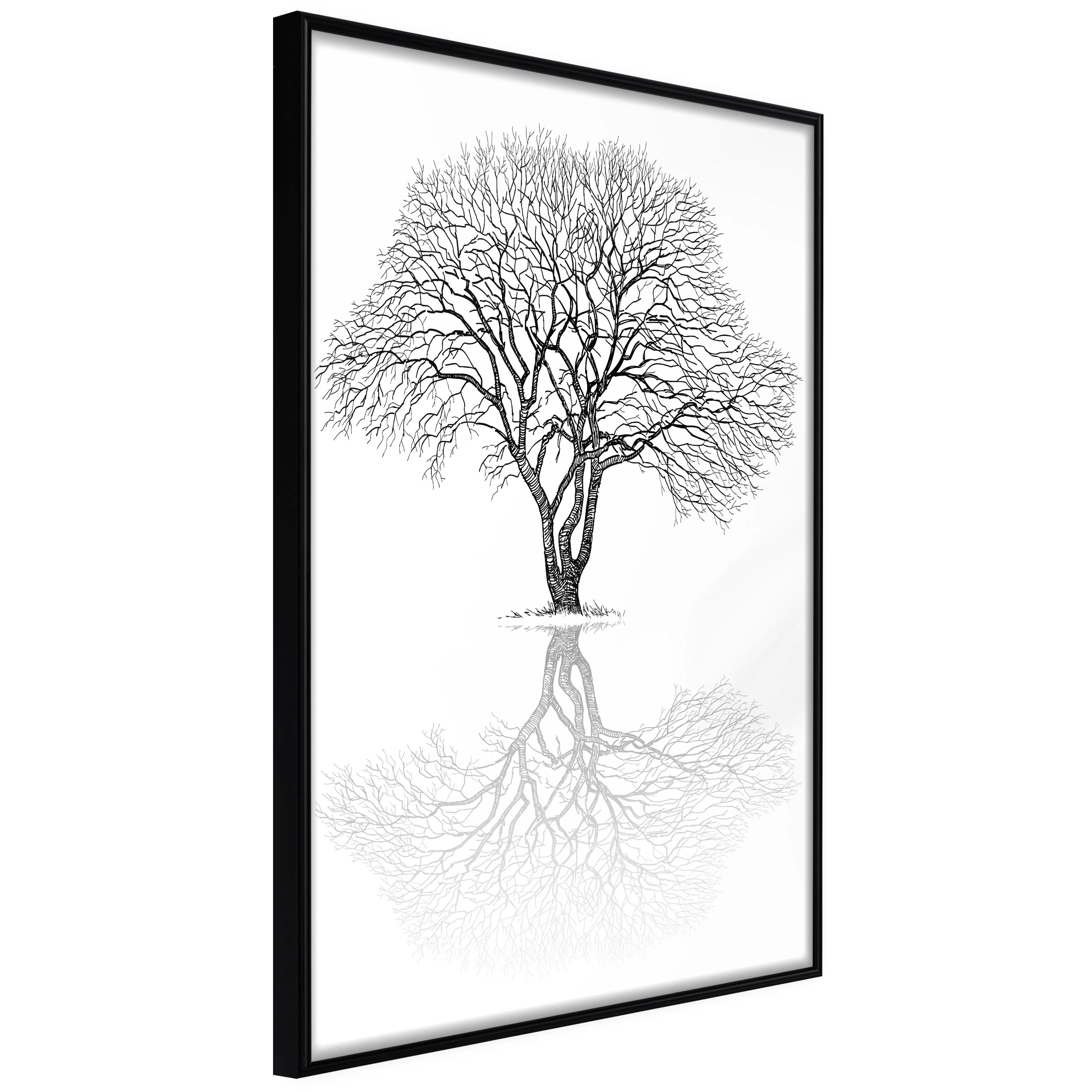 Affisch - Reflection Tree [Poster] 40x60 Svart ram, 40x60 cm