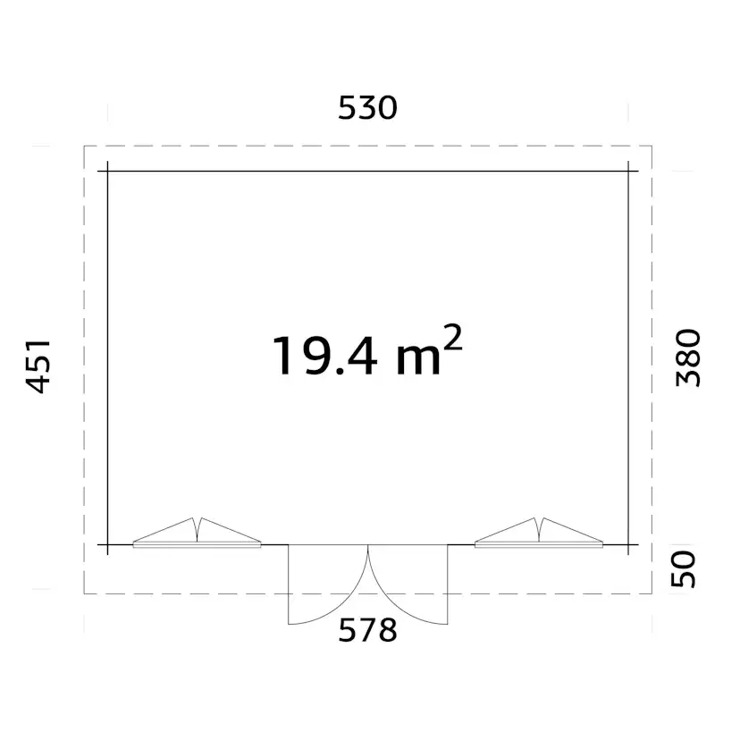 Stuga Palmako Lisandra 20,1 m² (inv. 19,4 m² )