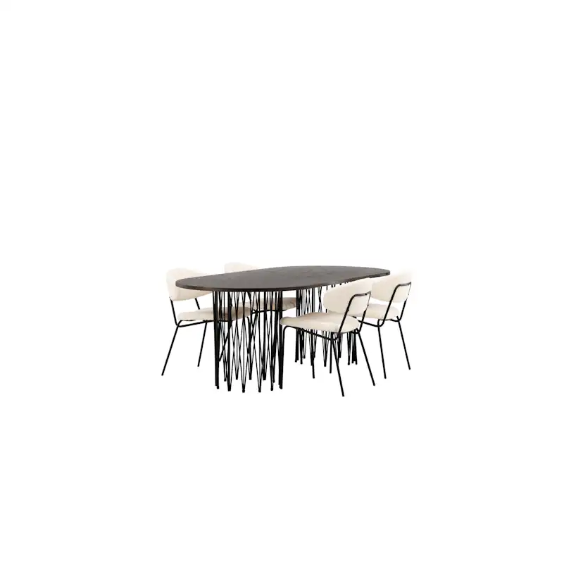 Matgrupp furniture/fashion Stone med 4 Chico Stolar