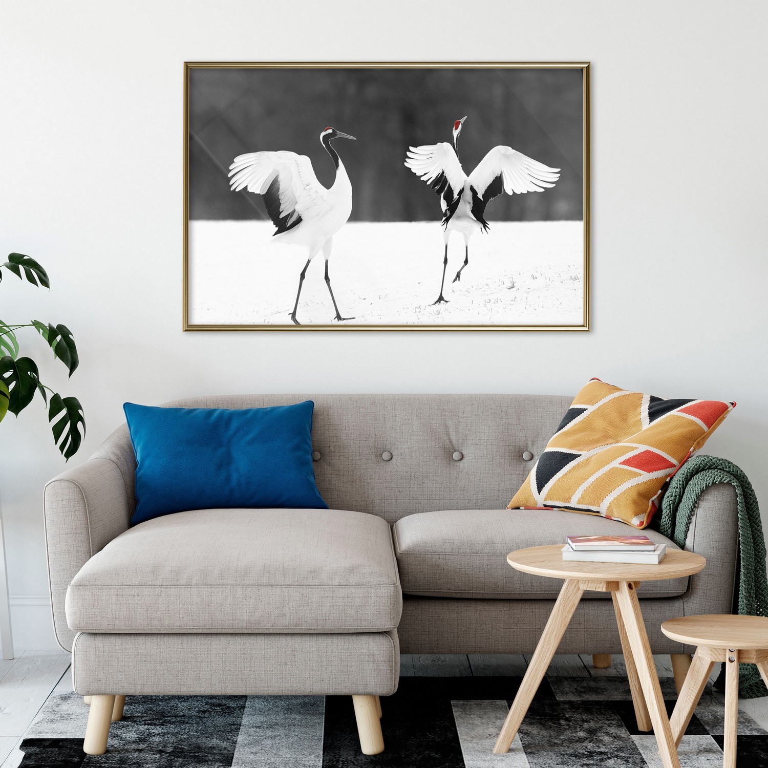 Poster Artgeist Affisch Dancing Cranes