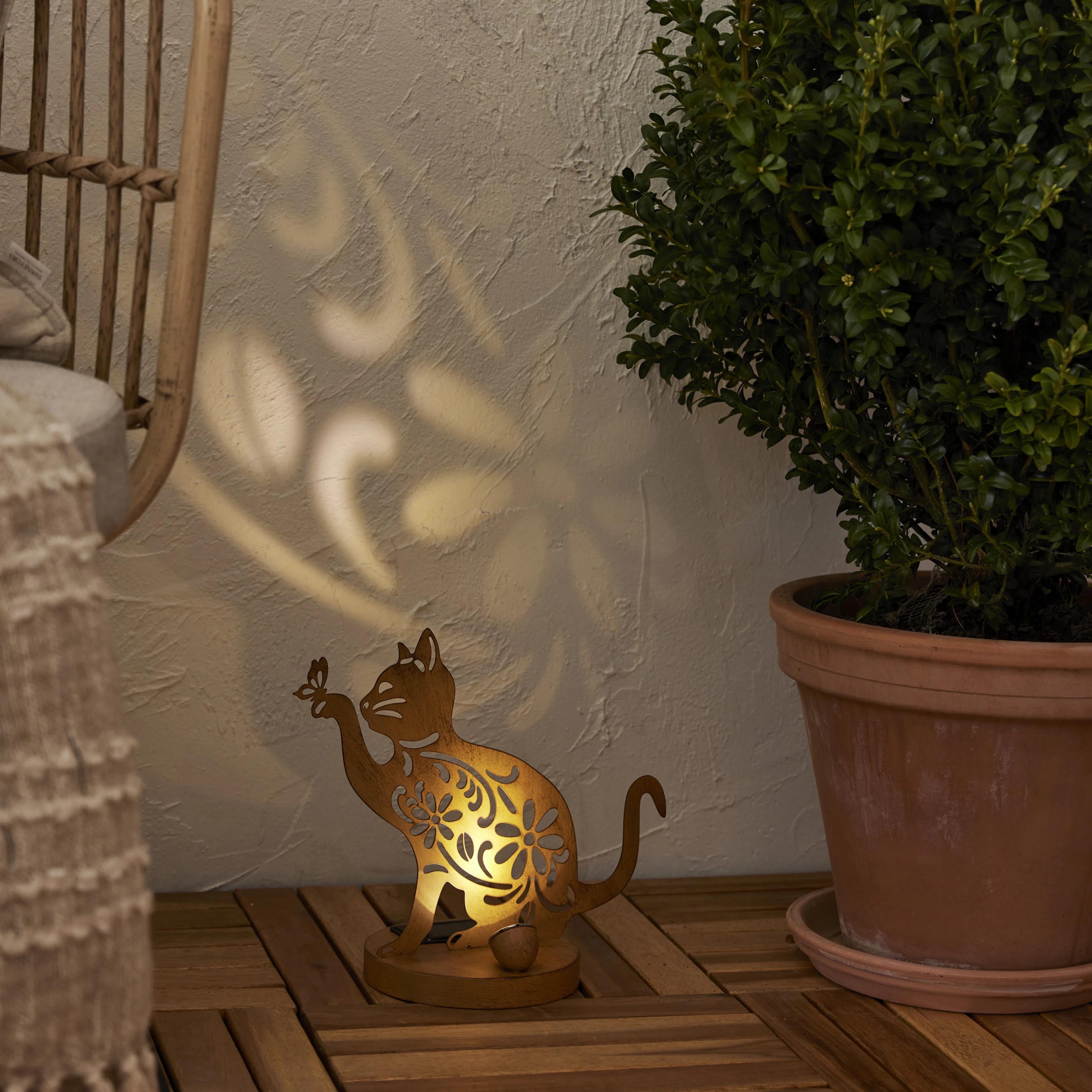 Solcellsdekoration Star Trading Oxicat Rost 25 cm